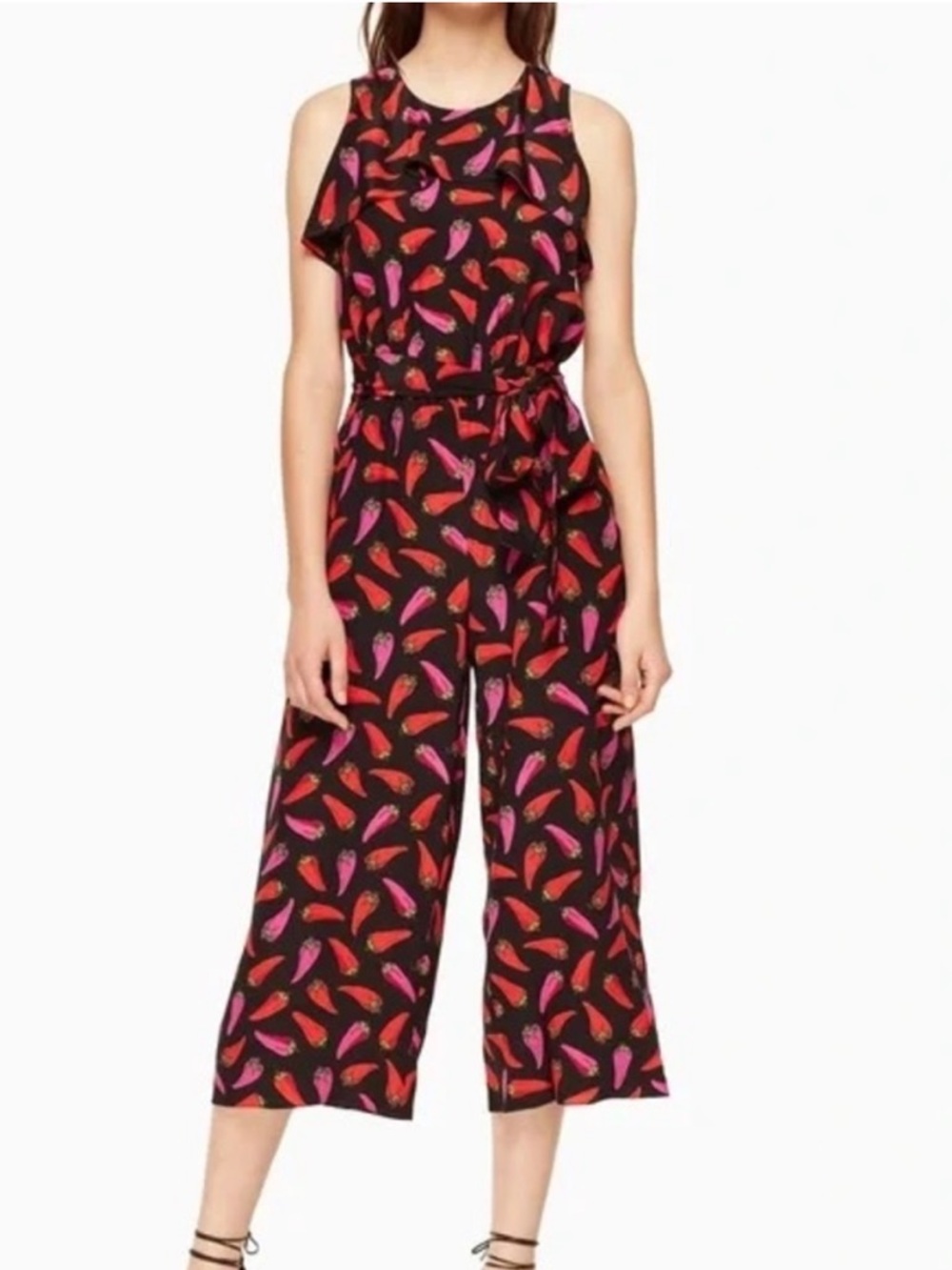 Kate Spade Hot Pepper Silk Jumpsuit